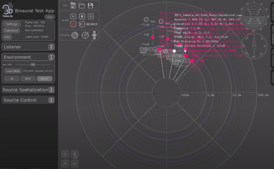 spatialisation software running