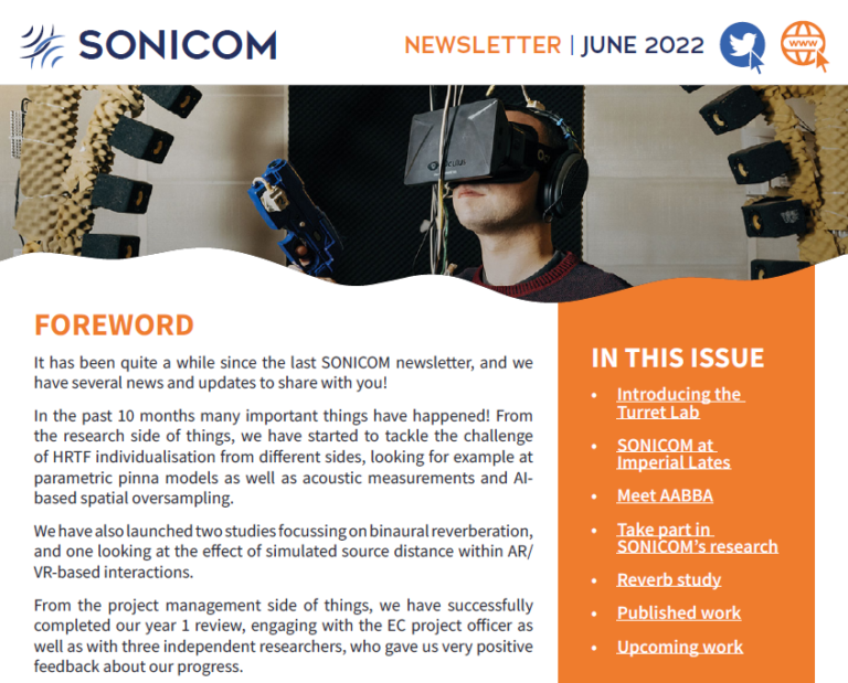 Screenshot of SONICOM's second newsletter