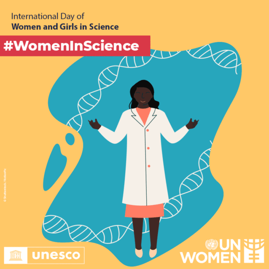 animation of women doing science